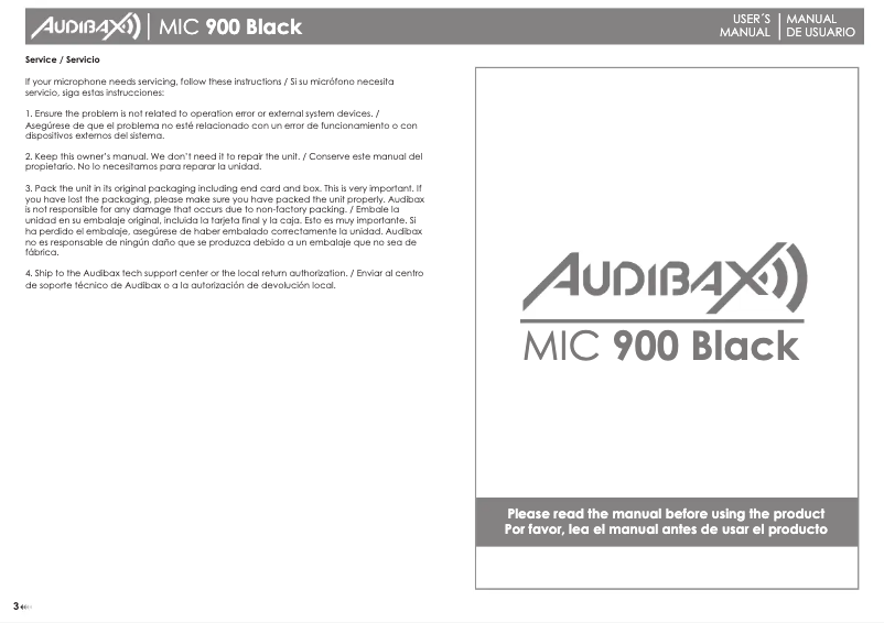Image de la première page du manuel de l'appareil Mic 900