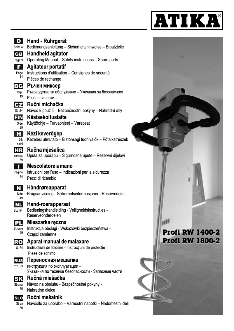 Image de la première page du manuel de l'appareil Profi RW 1400-2