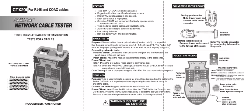 Página 1 del manual Manual de usuario Triplett CTX200