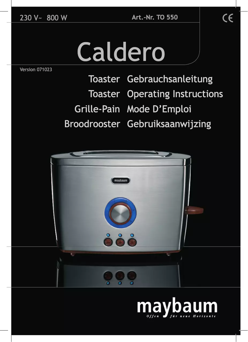 Page 1 de la notice Manuel utilisateur Maybaum Caldero TO 550