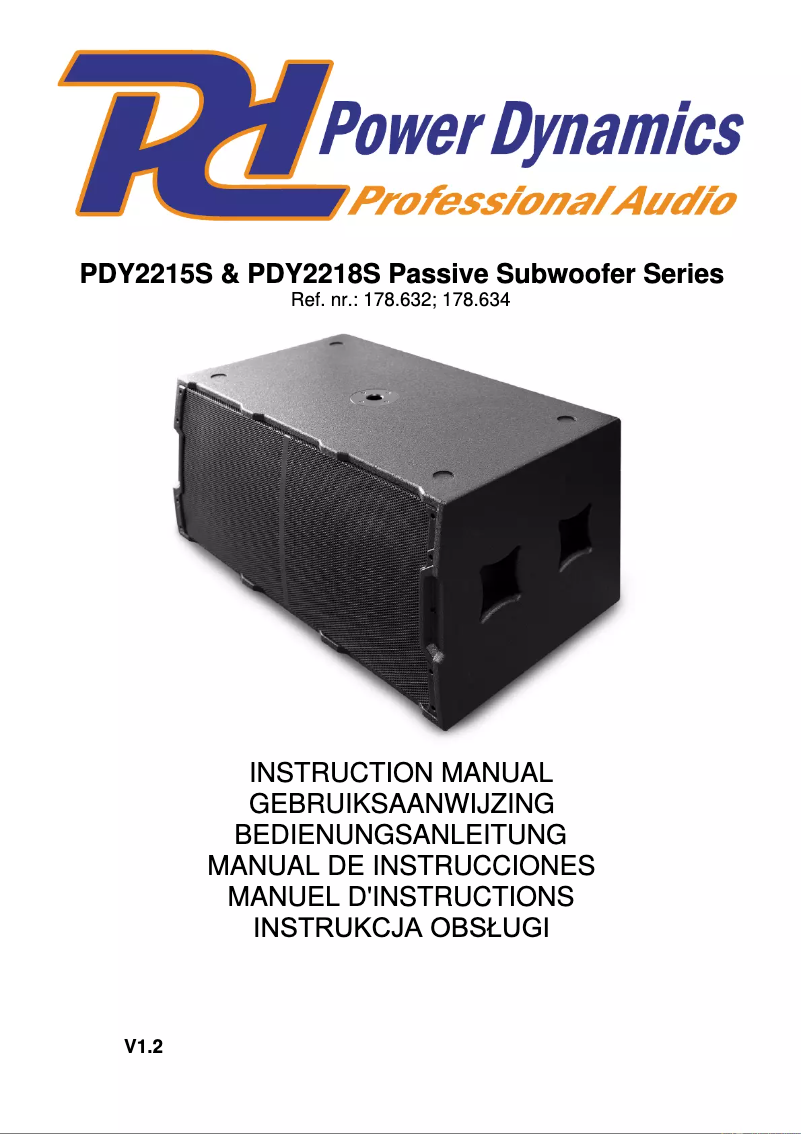 Page 1 de la notice Manuel utilisateur Power Dynamics PDY2218S