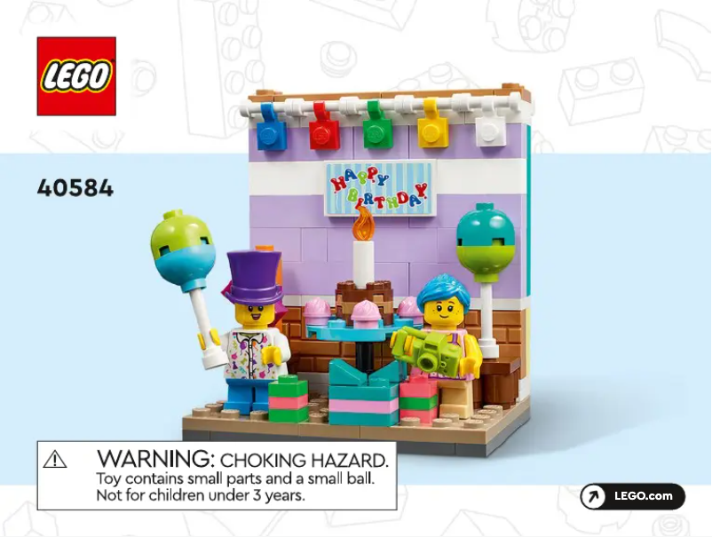 Page 1 de la notice Manuel utilisateur Lego Birthday Diorama 40584
