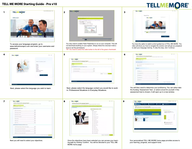Image de la première page du manuel de l'appareil Tell me More Pro 10.0