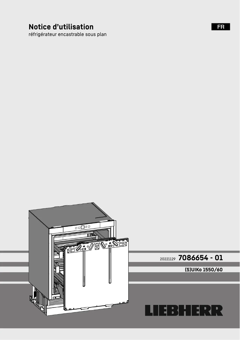 Page 1 de la notice Manuel utilisateur Liebherr UIKo 1550 Premium