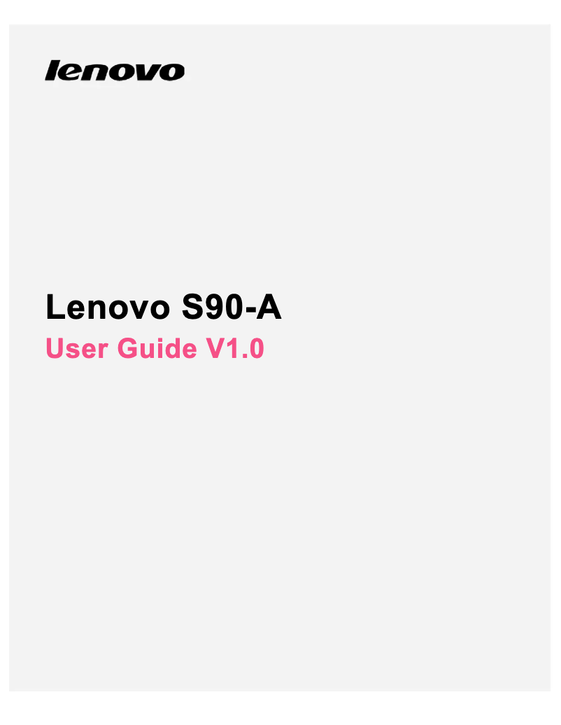 Page n°1 - Manuel utilisateur Lenovo Ideaphone S90