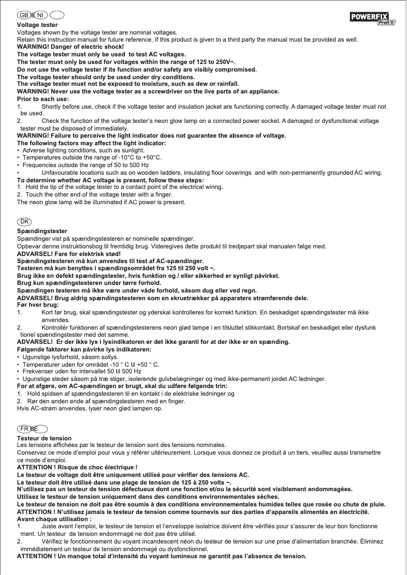Página 1 del manual Manual de usuario Powerfix Z31036