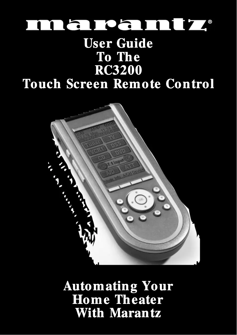 Page 1 de la notice Manuel utilisateur Marantz RC3200
