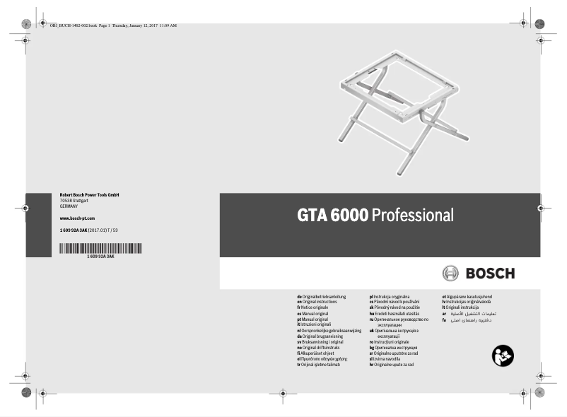 Page n°1 - Manuel utilisateur Bosch GTA 6000 Professional
