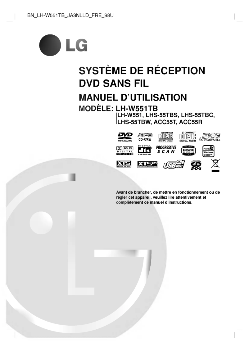 Page n°1 - Manuel utilisateur LG LH-W551TB