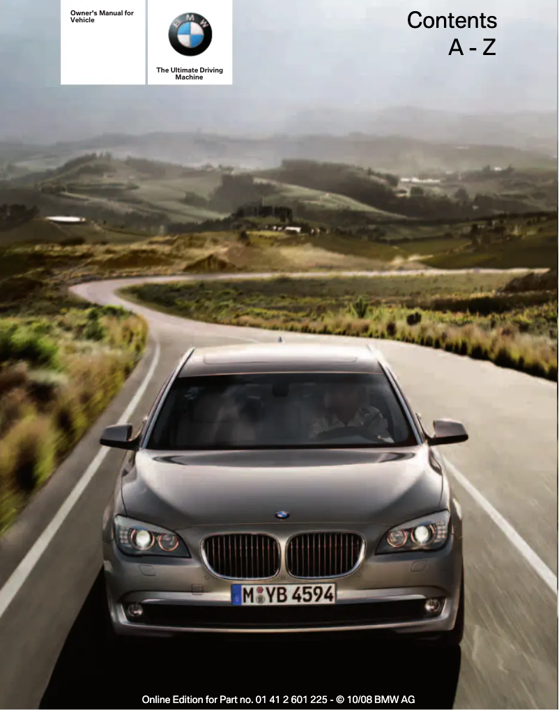 Page 1 de la notice Manuel utilisateur BMW 750i Sedan (2009)