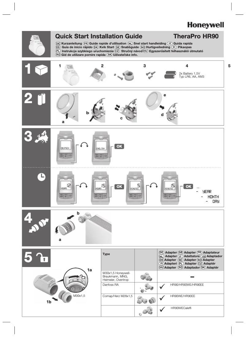 Image de la première page du manuel de l'appareil HR90