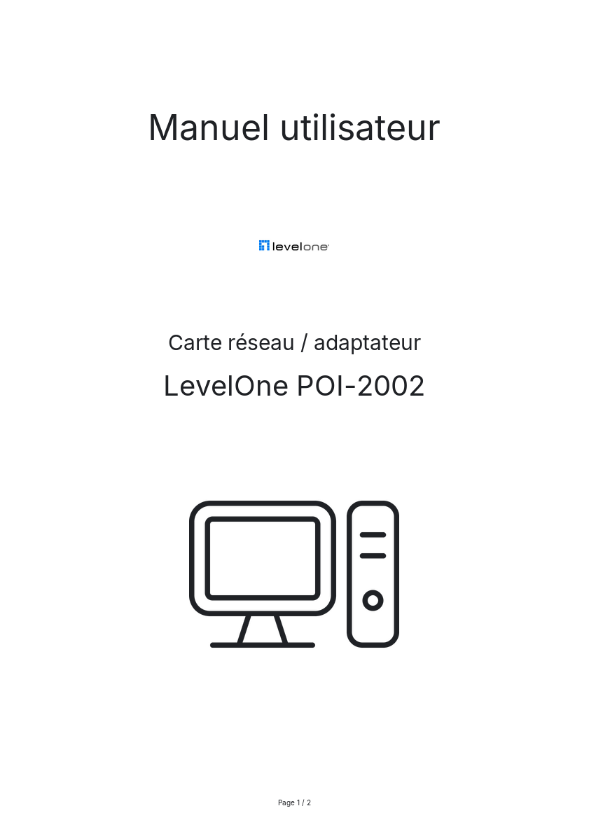 Page n°1 - Manuel utilisateur LevelOne POI-2002