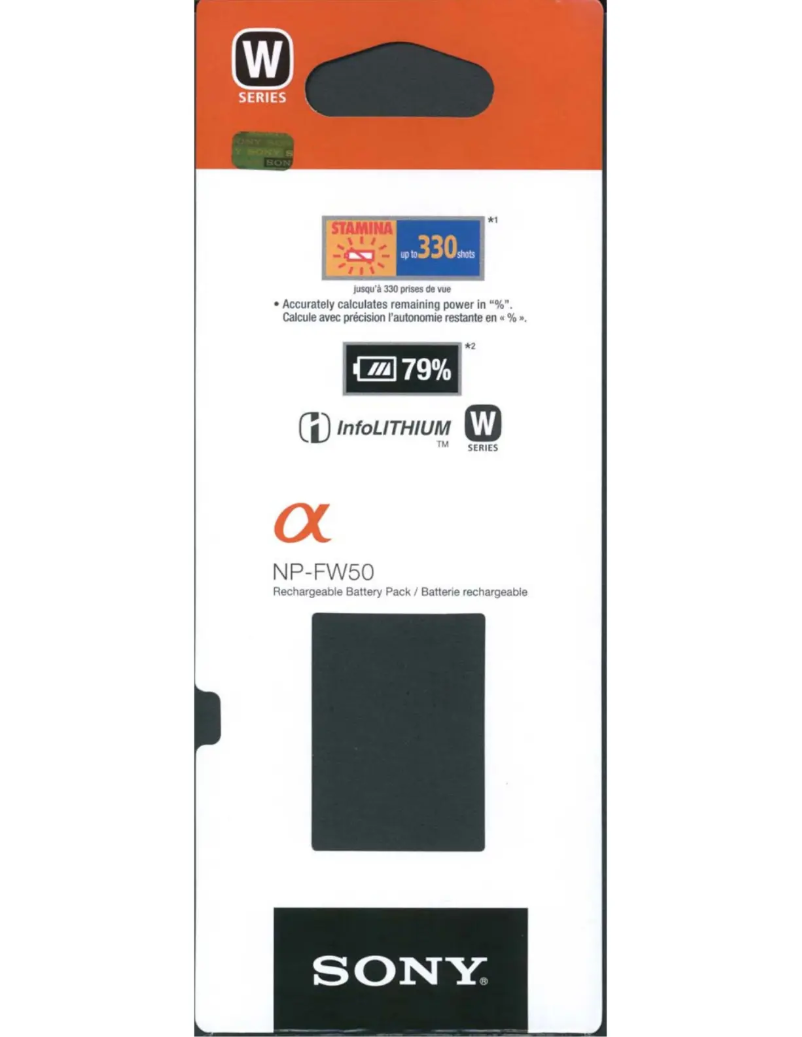 Page 1 de la notice Manuel utilisateur Sony NP-FW50
