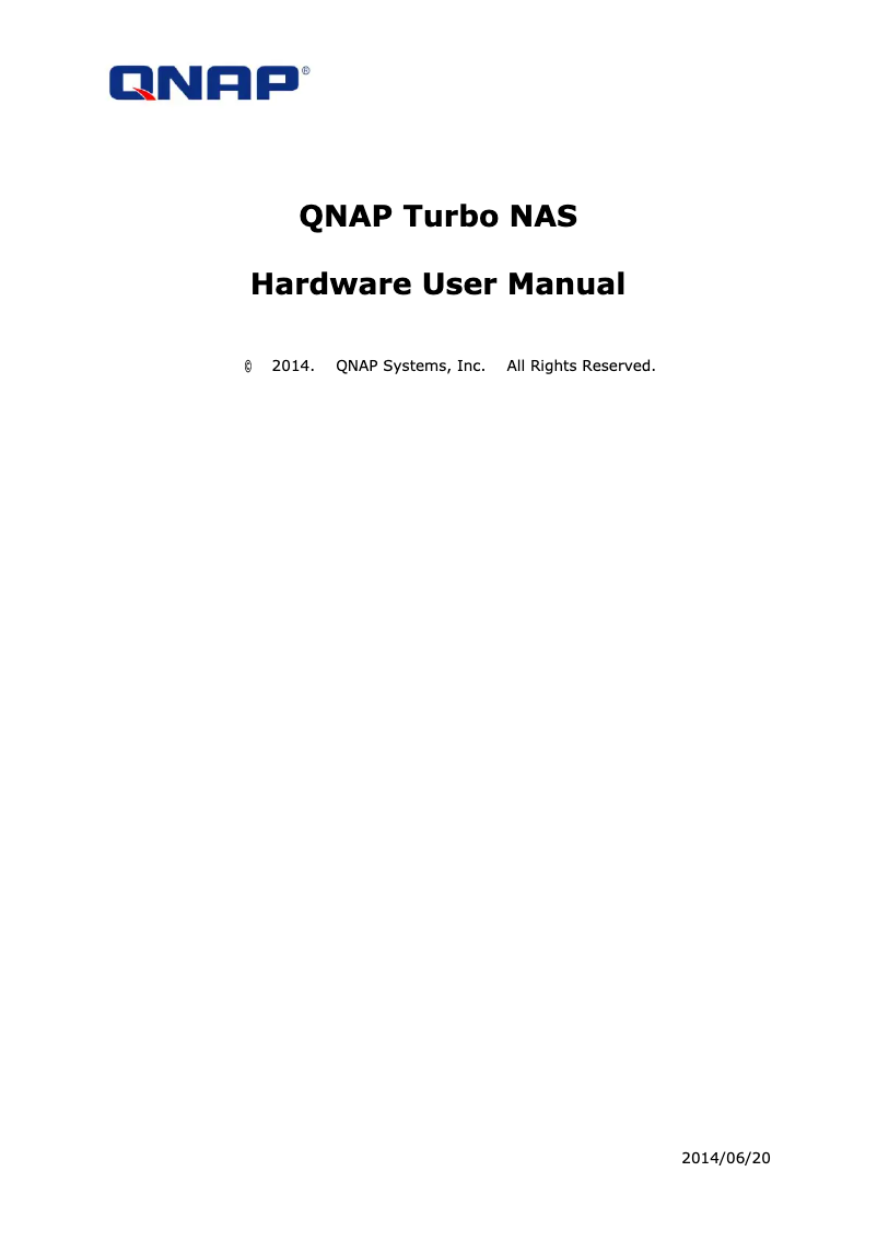 Page n°1 - Manuel utilisateur QNAP TS-470 PRO-16G