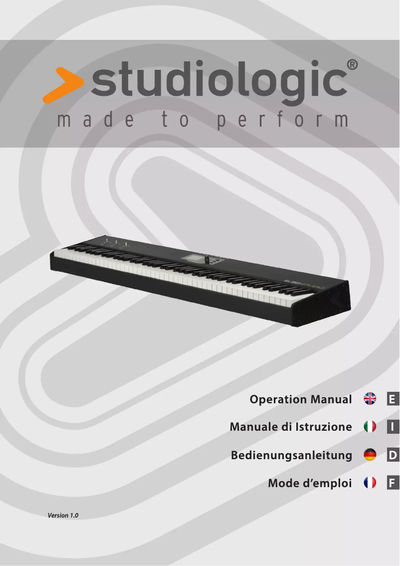 Page n°1 - Manuel utilisateur Studiologic SL88 Studio