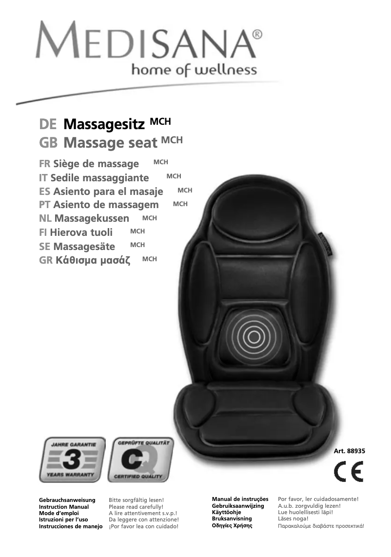 Image de la première page du manuel de l'appareil MCH