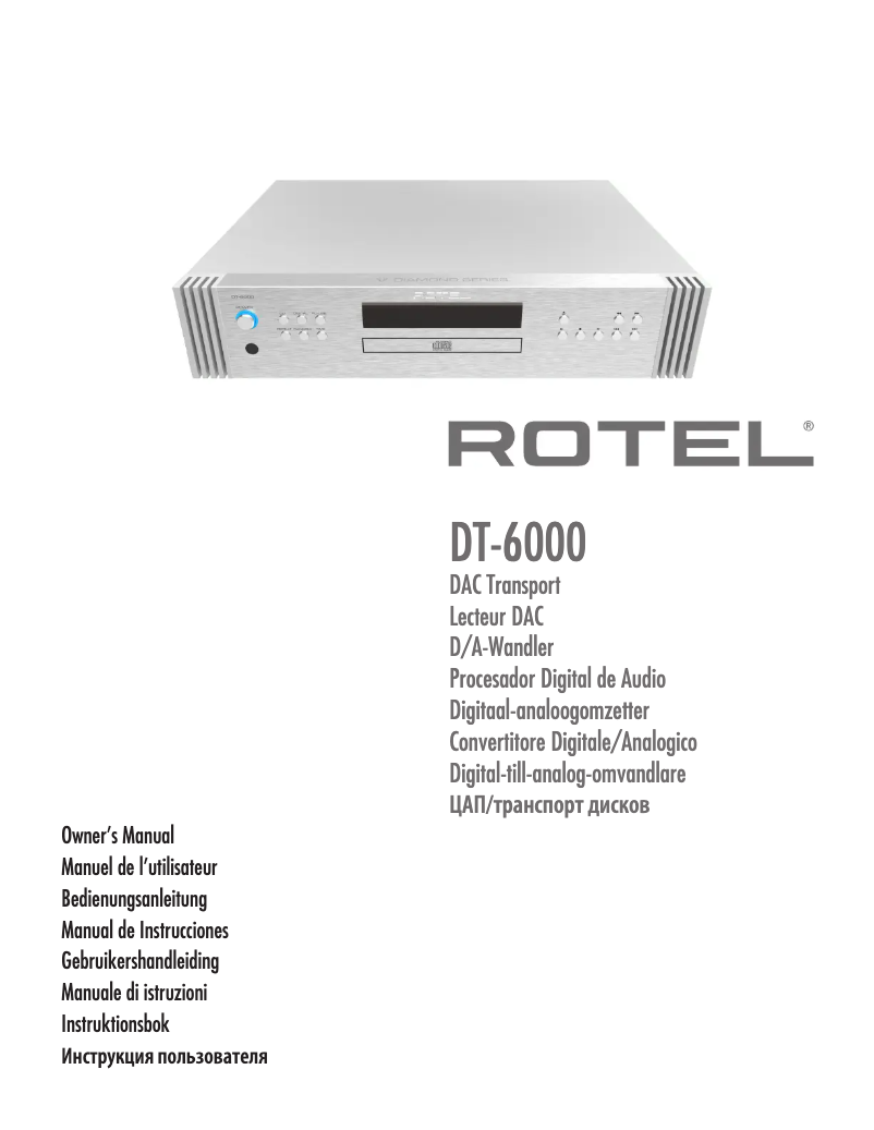 Page 1 de la notice Manuel utilisateur Rotel DT-6000