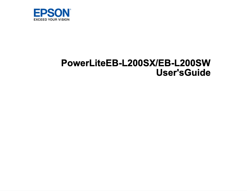 Page 1 de la notice Guide d'installation Epson PowerLite EB-L200SX