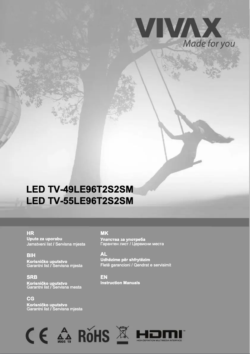 Imagen de la primera página del manual del dispositivo TV-55UHD96T2S2SM