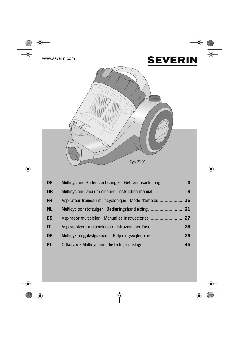 Image de la première page du manuel de l'appareil MY 7101