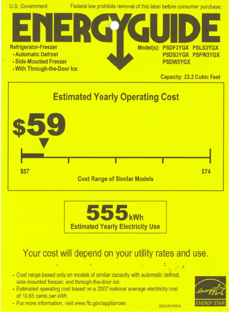 Image de la première page du manuel de l'appareil PSDF3YGXWW
