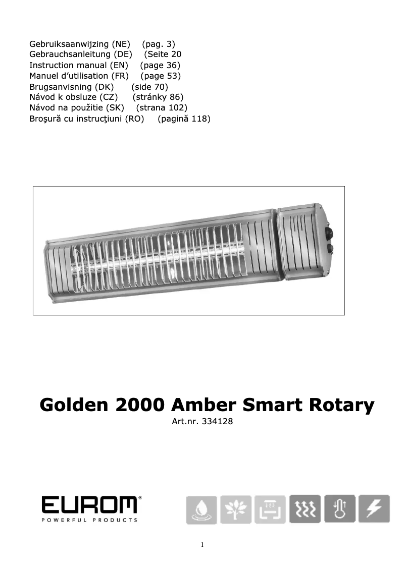 Página 1 del manual Manual de usuario Eurom Golden 2000 Amber Smart Rotary