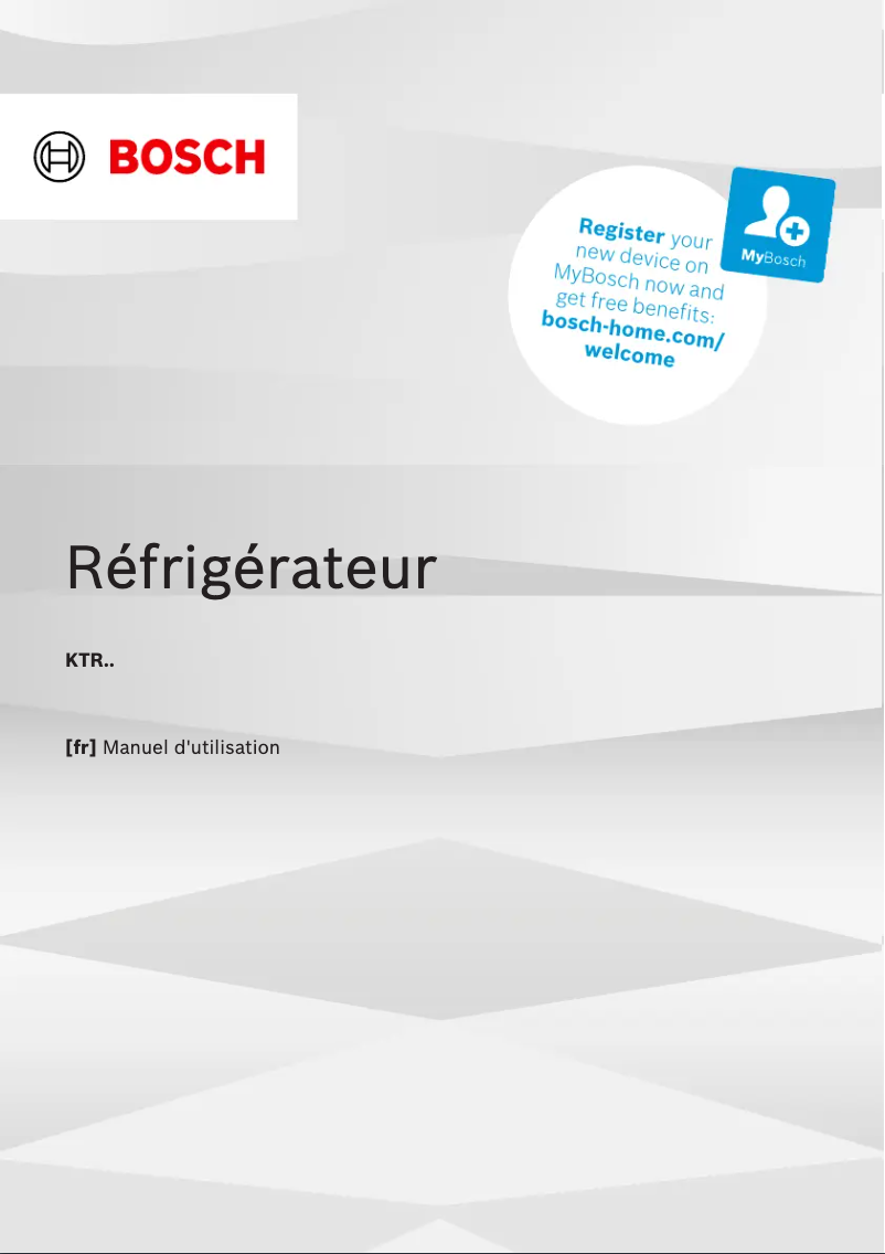 Page n°1 - Manuel utilisateur Bosch KTR15NWEB