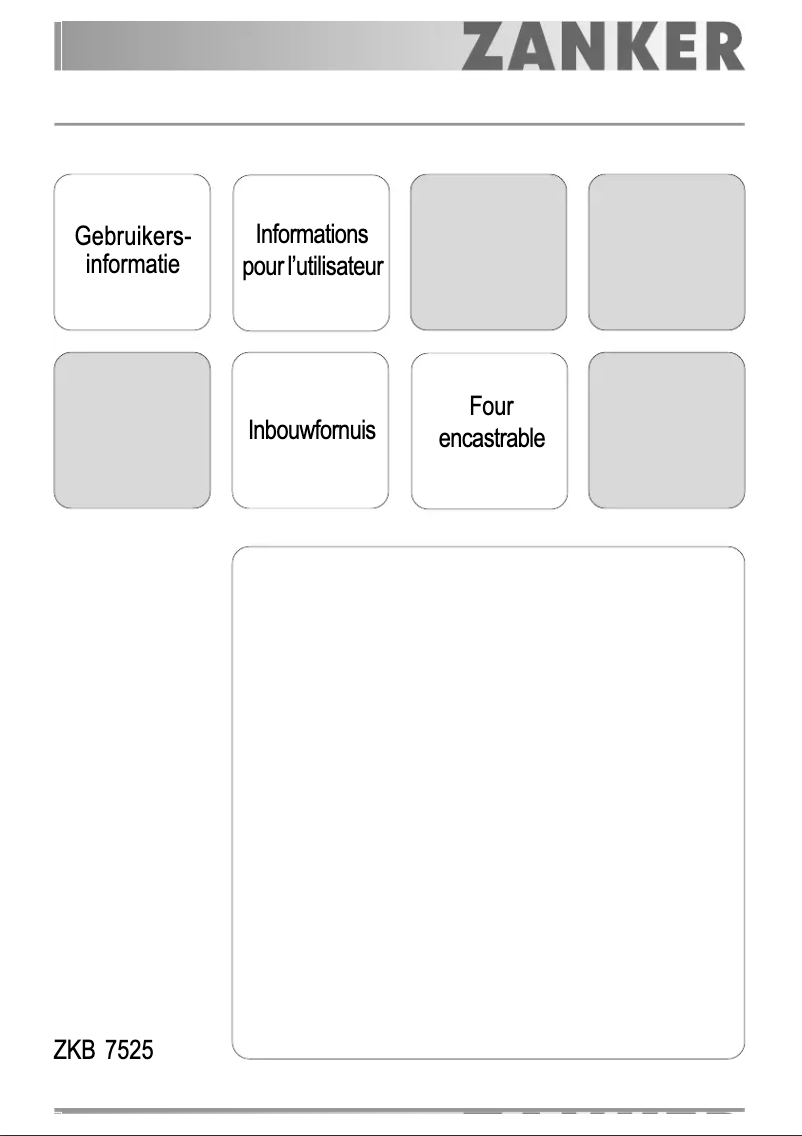 Page n°1 - Manuel utilisateur Zanker ZKB7525X