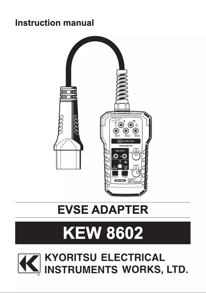 First page image of the manual for KEW 8602