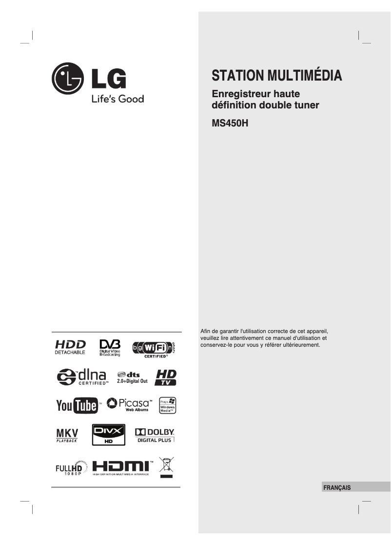 Page 1 de la notice Manuel utilisateur LG MS450H