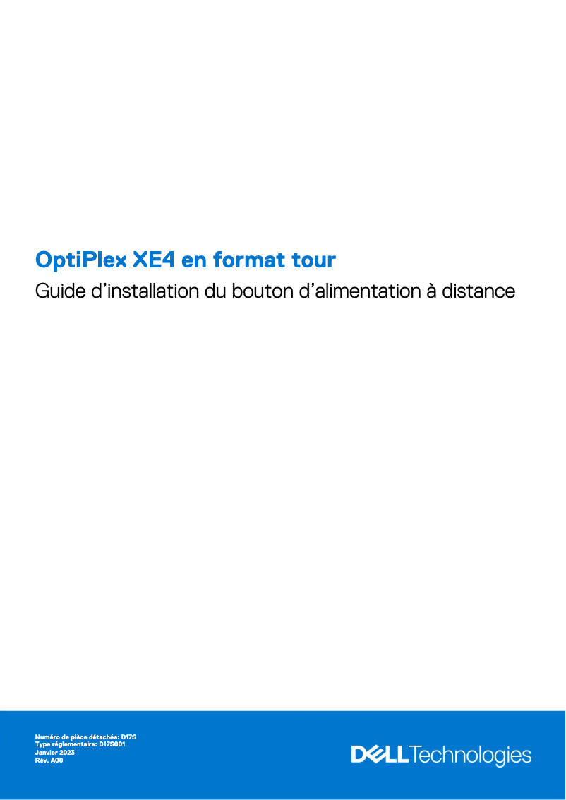 Page n°1 - Guide d'installation Dell OptiPlex XE4