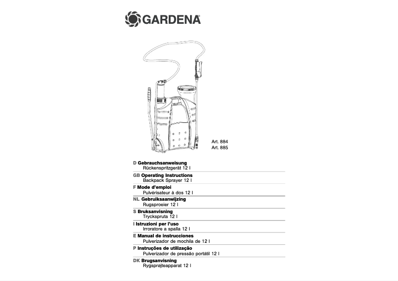 Image de la première page du manuel de l'appareil 884-20