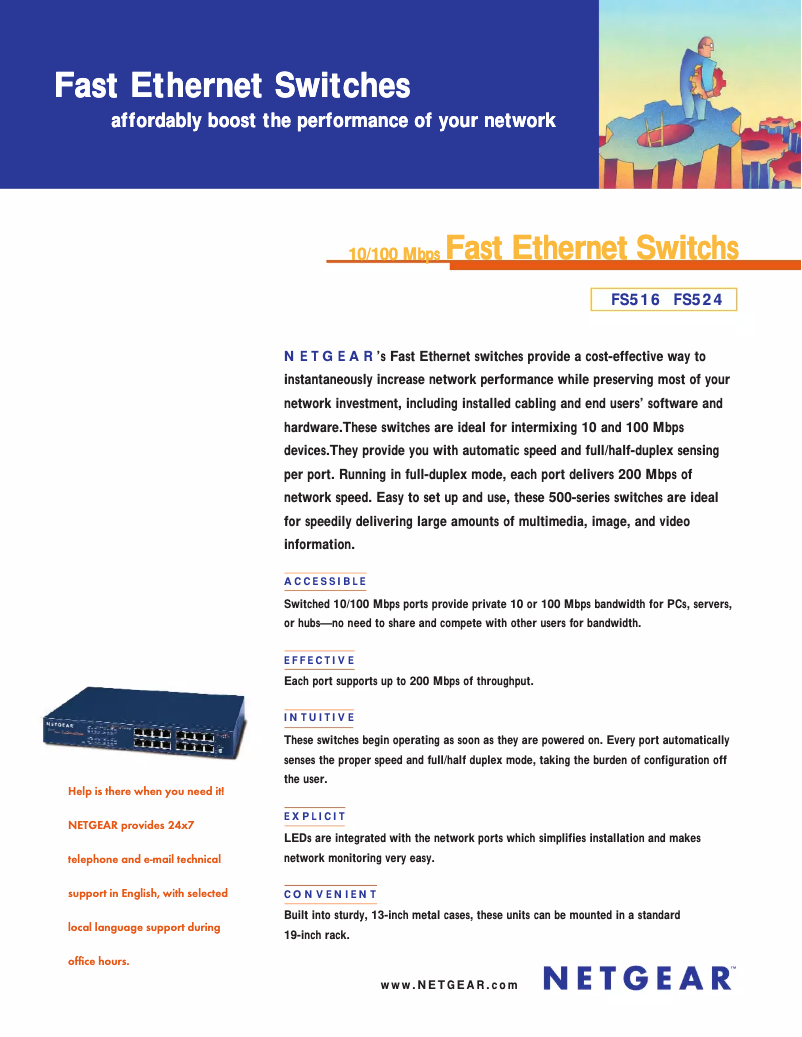 Page n°1 - Manuel utilisateur Netgear FS524S