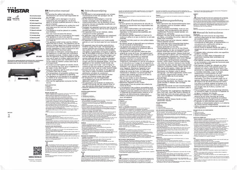 Page 1 de la notice Manuel utilisateur TriStar BP-2630