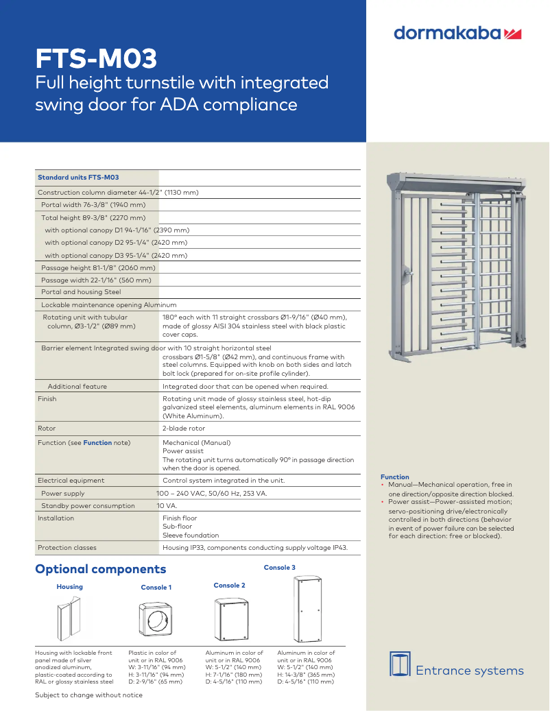 Image de la première page du manuel de l'appareil FTS-M03