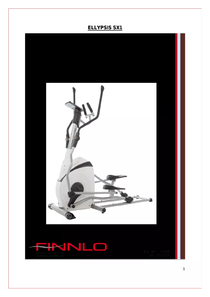 Image de la première page du manuel de l'appareil Ellypsis SX1