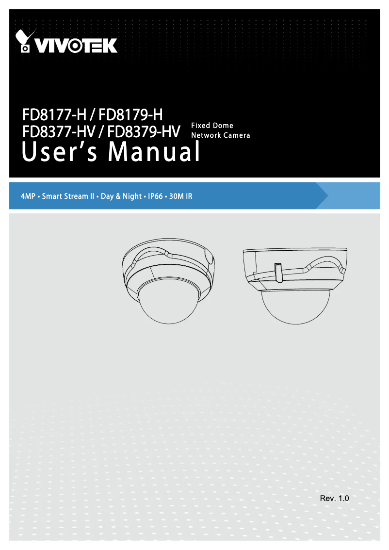 Page 1 de la notice Manuel utilisateur Vivotek FD8379-HV