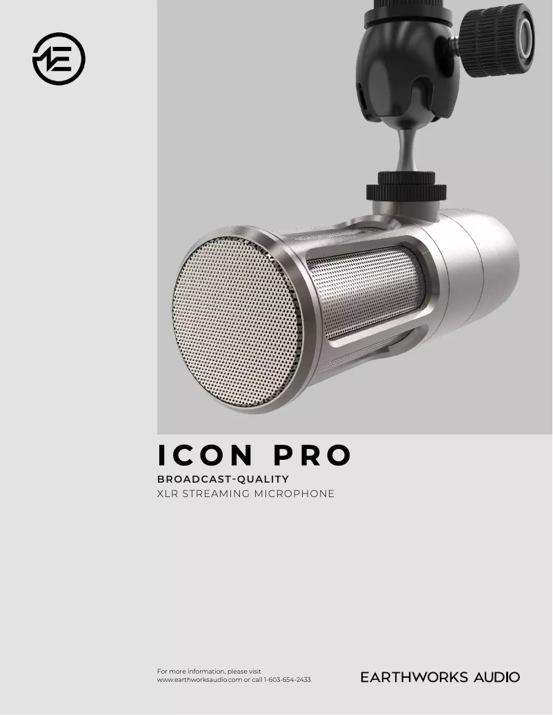 Page n°1 - Manuel utilisateur Earthworks Icon Pro