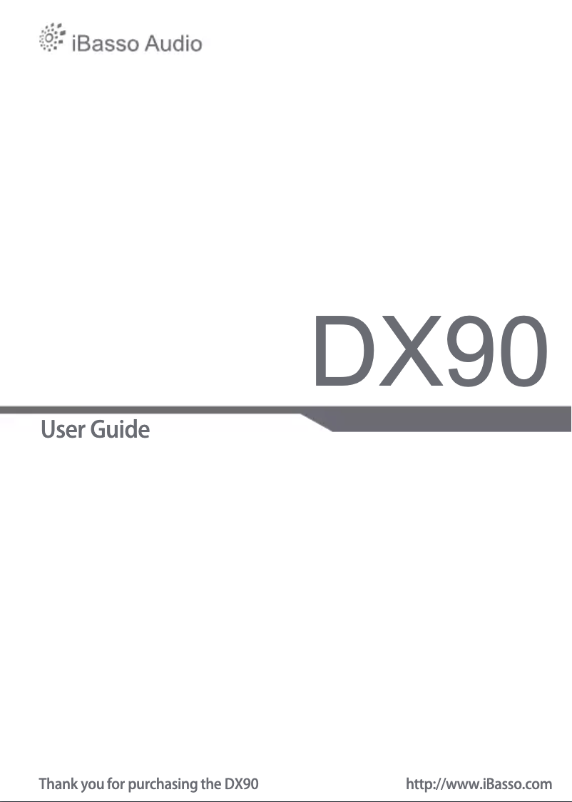 Page 1 de la notice Manuel utilisateur iBasso DX90