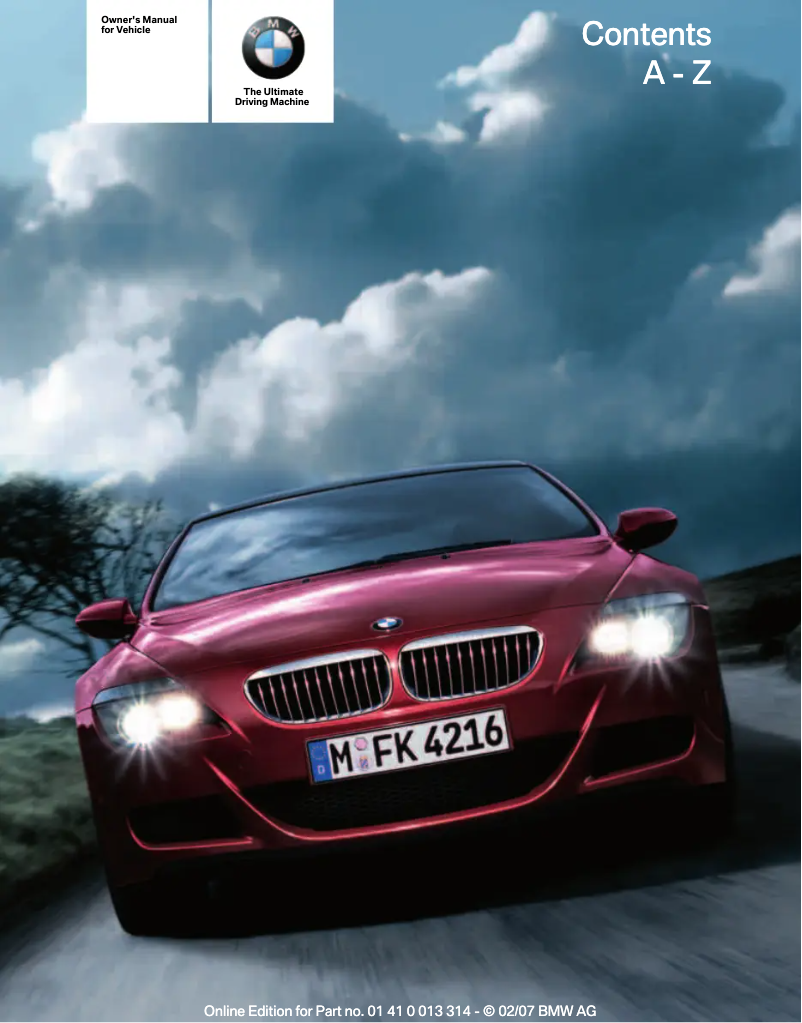 Page 1 de la notice Manuel utilisateur BMW M6 Convertible (2007)