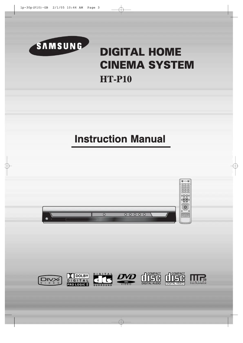 Page n°1 - Manuel utilisateur Samsung HT-TP12