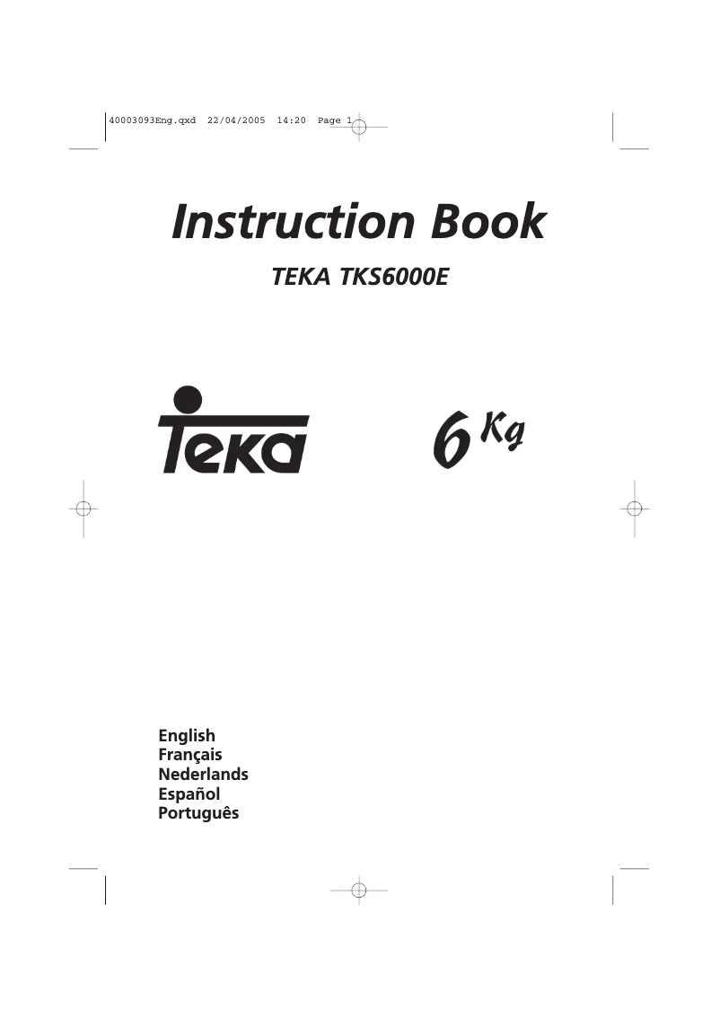 Page 1 of the manual User Manual Teka TKS 6000E