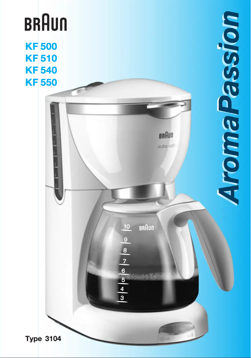 Page 1 de la notice Manuel utilisateur Braun AromaPassion KF 500