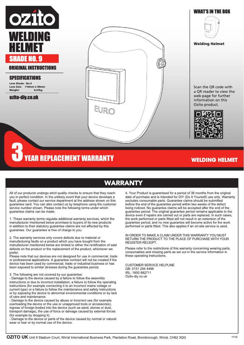 Image de la première page du manuel de l'appareil WHA-001U