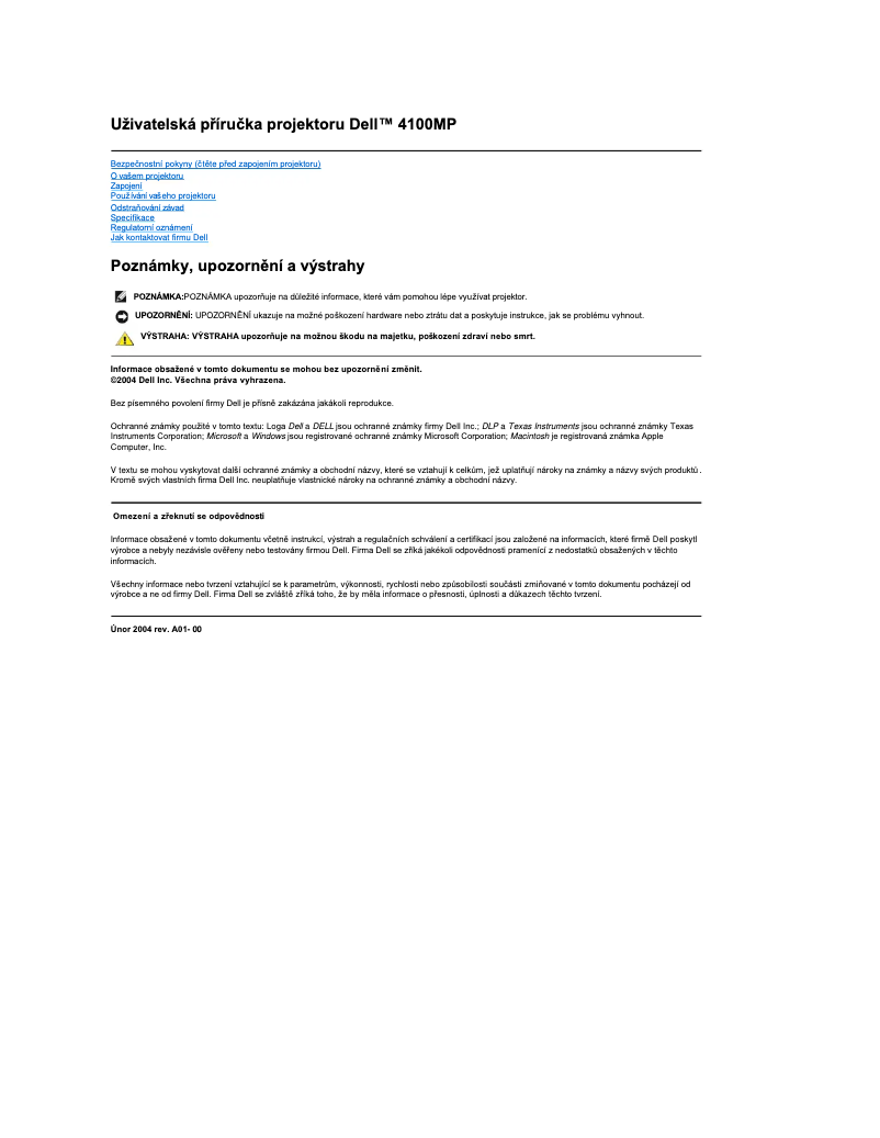 Page 1 de la notice Manuel utilisateur Dell 4100MP