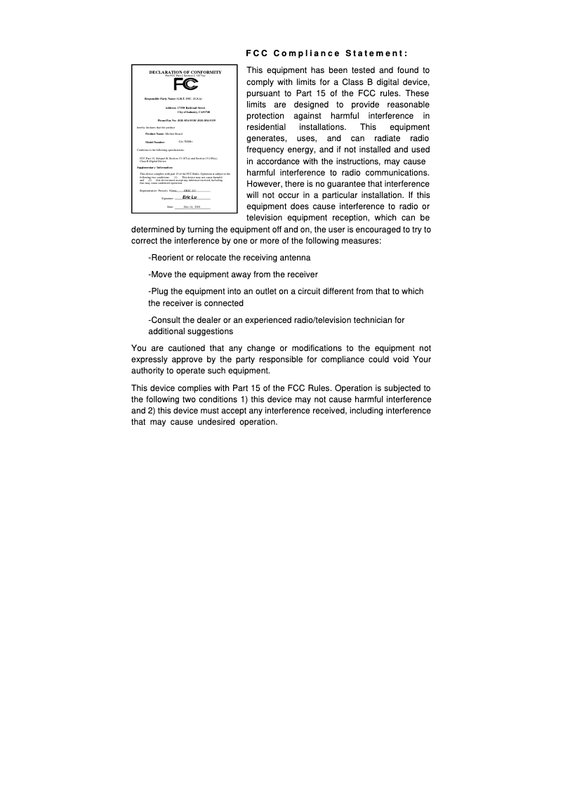 Image de la première page du manuel de l'appareil GA-7DX+