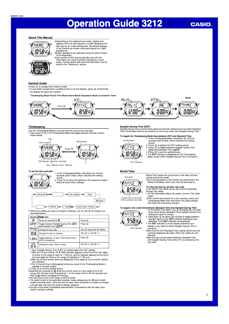 Page 1 de la notice Manuel utilisateur Casio BGD-120P-2ER