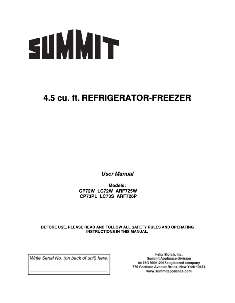 Image de la première page du manuel de l'appareil CP72W