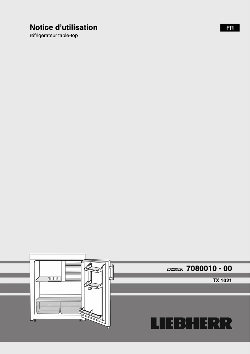 Page 1 de la notice Manuel utilisateur Liebherr TX 1021