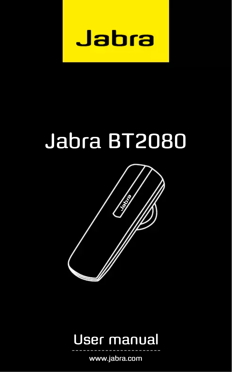 Page 1 de la notice Manuel utilisateur Jabra BT2080